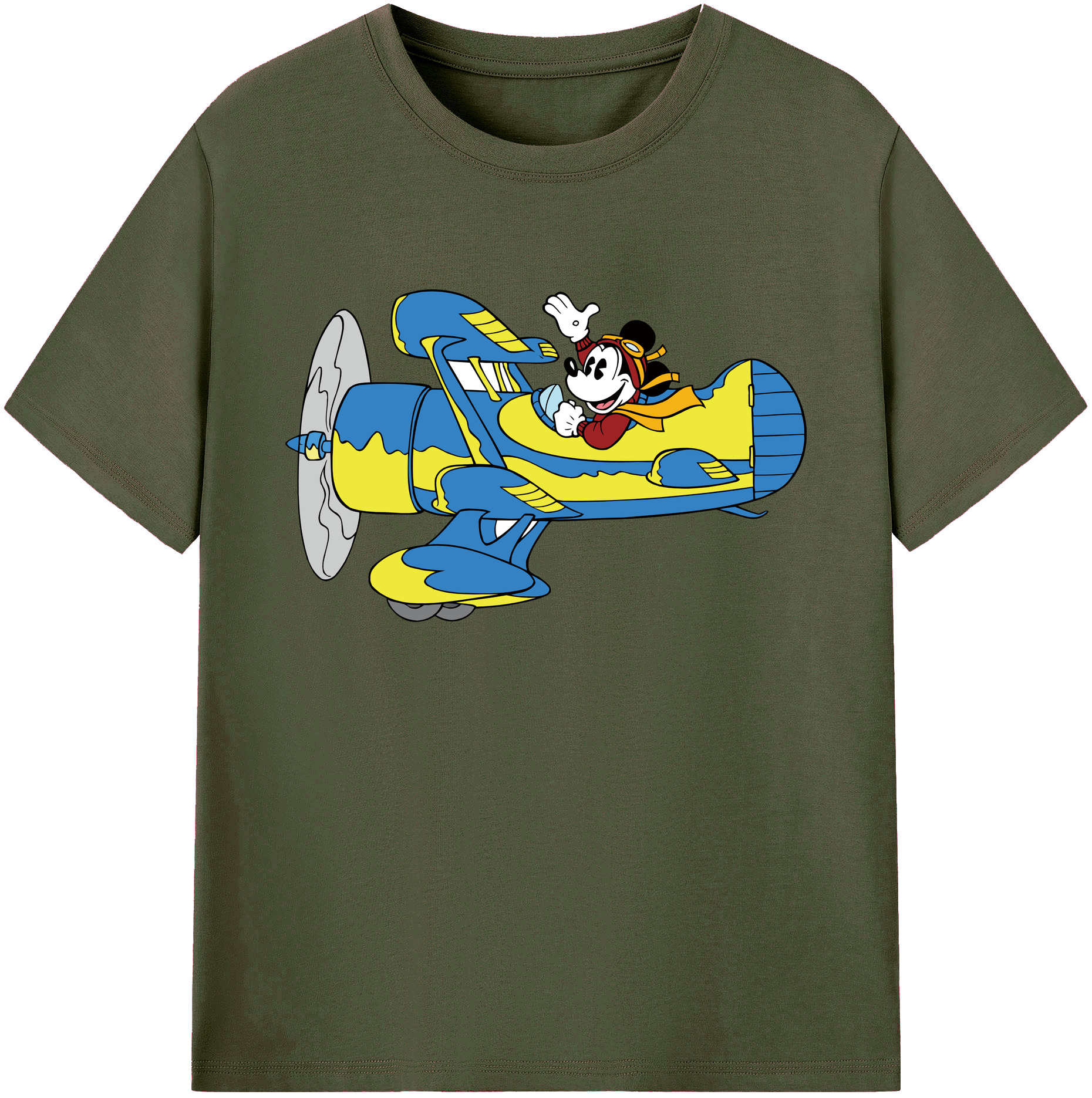 ミッキーマウス Mickey Mouse 綿100％ メンズ半袖Tシャツ｜肌触りやわらか＆通気性